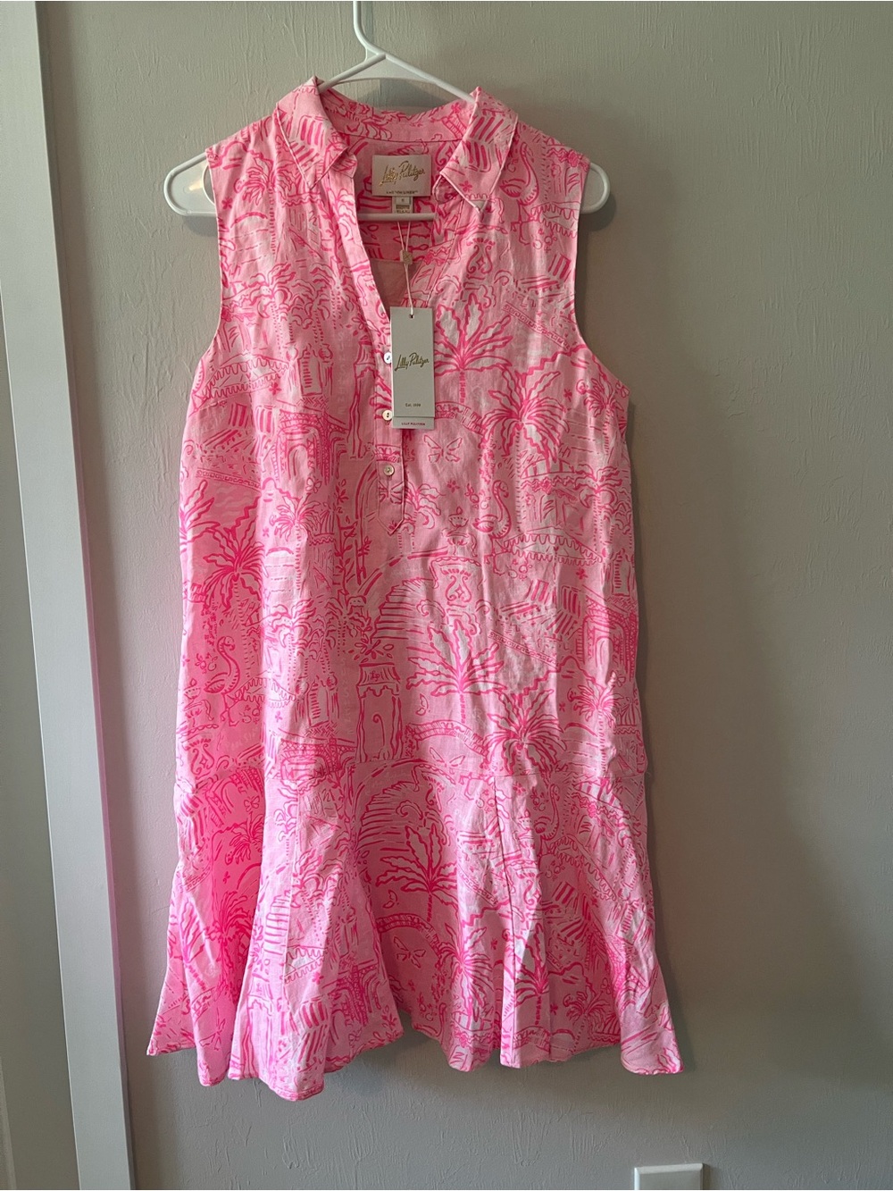 Lilly Pulitzer Sleeveless Pink Print Shift Dress